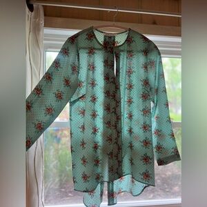 Rose & Olive Floral Blouse Women’s XS Flowers